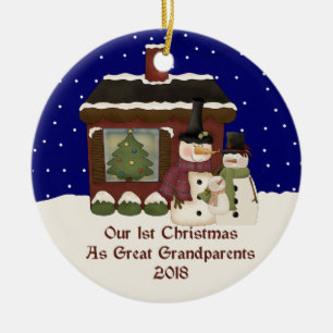 Ornamento De Cerâmica 2018 nosso ø Natal como o excelente - avós