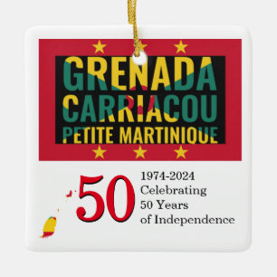 Ornamento De Cerâmica 2024 GRENADA 50.º aniversário da Independência