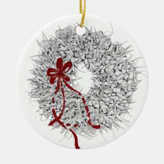 Ornamento De Cerâmica 2024 Ornament Mele Kalikimaka Ti Leaf Wreath