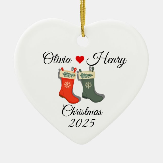 Ornamento De Cerâmica 2025 Christmas Ornament | Personalized Keepsake (Frente)