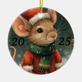 Ornamento De Cerâmica 2025 Holiday Mouse Ornament