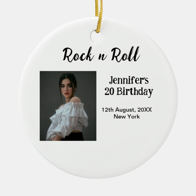 Ornamento De Cerâmica 20 do Rock n roll (Frente)