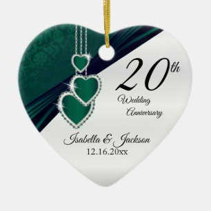 Ornamento De Cerâmica 20 Emerald Green Wedding Anniversário