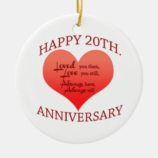 Ornamento De Cerâmica 20o. Aniversário