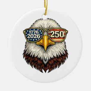 Ornamento De Cerâmica 250 Aniversário EUA 1776-2026 Patriótico Águia Car