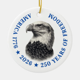 Ornamento De Cerâmica 250th Anniversary USA 2026 Bald Eagle 