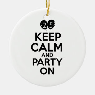 Ornamento De Cerâmica 25o design do aniversário