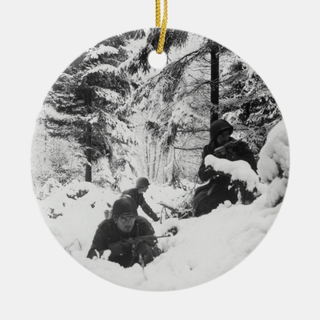 Ornamento De Cerâmica 290th Regimento americano na batalha da (Frente)