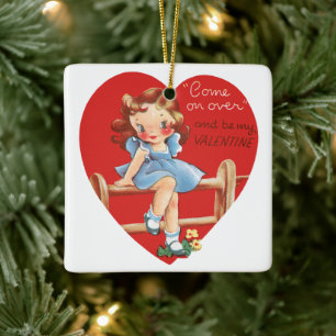 Ornamento De Cerâmica 2 Corações Dias de os namorados Cute Vintage Difer