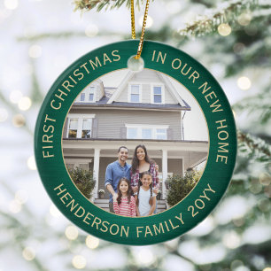 Ornamento De Cerâmica 2 Fotografias Da Casa 1rua Xmas Nova Casa Esmagada