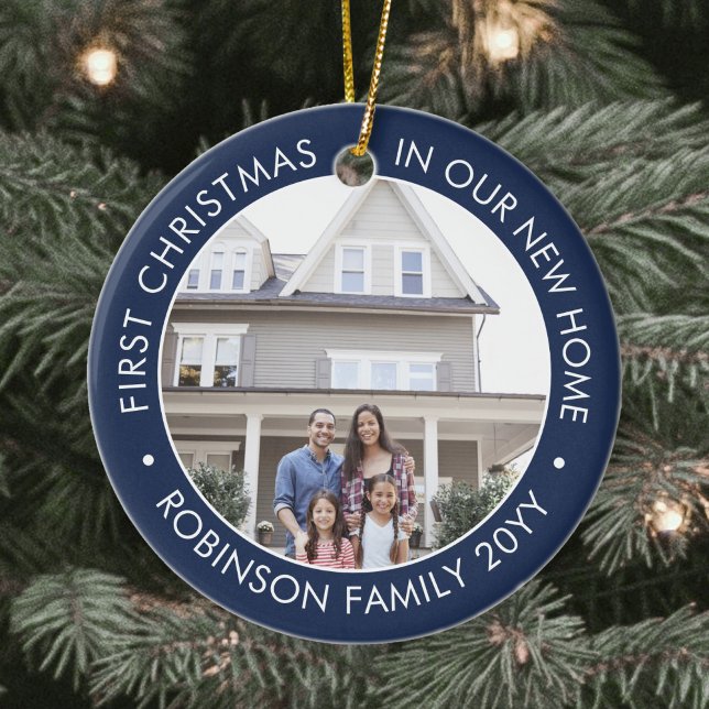 Ornamento De Cerâmica 2 Fotografias Primeiro Natal Novo Marinho Doméstic (Criador carregado)