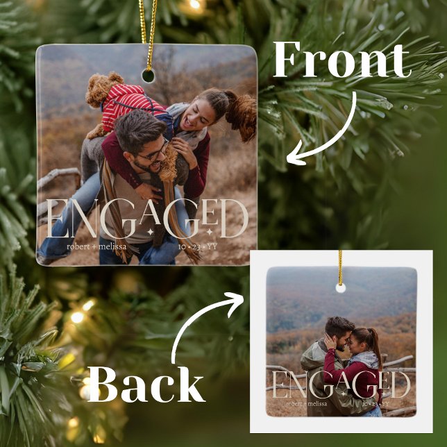 Ornamento De Cerâmica 2 Fotos: Cor Editável Envolvida Moderna (Criador carregado)