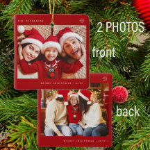 2 fotos da família simples Natal mínimo divertido 