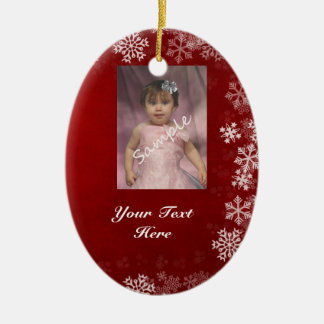 Ornamento De Cerâmica 2 fotos/ornamento lateral vermelho & azul