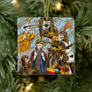 Ornamento De Cerâmica 2x Rua. O martírio de Thomas Becket (M 031)