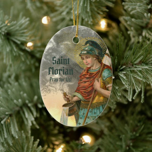 Ornamento De Cerâmica 2xSt. Florian com balde (Fumaça; M 019) (Árvore)
