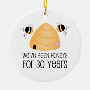 Ornamento De Cerâmica 30o Presente do casal do aniversário