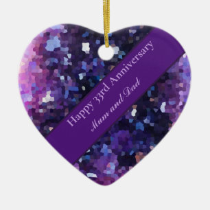 Ornamento De Cerâmica 33º aniversário de casamento editável