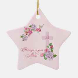 Ornamento De Cerâmica 35.º aniversário da vida religiosa freira católica