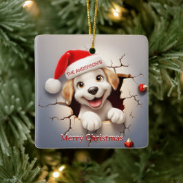 Ornamento De Cerâmica 3D Puppy Natal