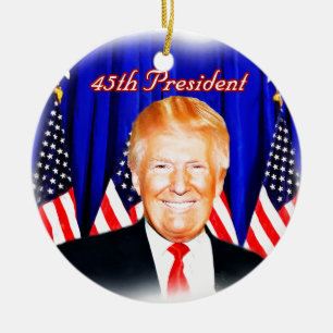 Ornamento De Cerâmica 45º Presidente Donald Trump _