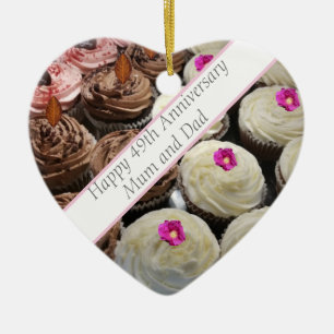 Ornamento De Cerâmica 49º aniversário de casamento