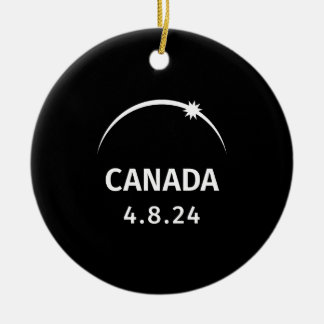 Ornamento De Cerâmica 4.8.24 Eclipse solar Canadá