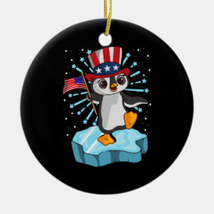 Ornamento De Cerâmica 4 De Julho De 2021 Pinguim