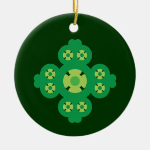 Ornamento De Cerâmica 4 Folheto