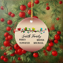 Ornamento De Cerâmica 4 Membros da família Nome personalizado Aves de Na