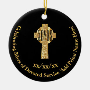 Ornamento De Cerâmica 50ª Portaria Ouro de Padre Jubileu