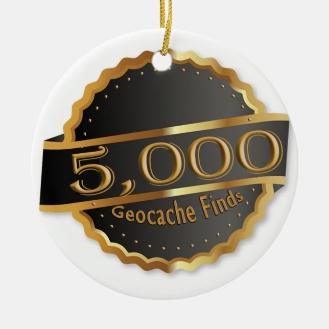 ORNAMENTO DE CERÂMICA 5000 ENCONTRA O GEOCACHING ACHIEVEMENT PRÊMIO (Frente)