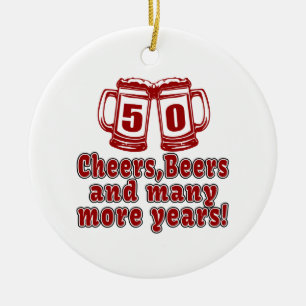 Ornamento De Cerâmica 50 designs do aniversário das cervejas dos elogio