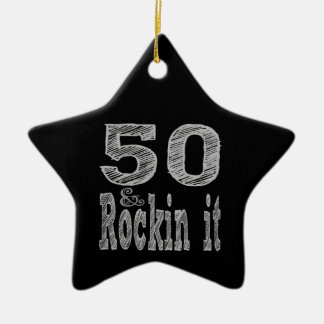 Ornamento De Cerâmica 50 e Rockin It 50º aniversário