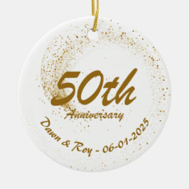 Ornamento De Cerâmica 50th Anniversary Ornament Metal ,Personalized Gold