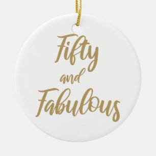 Ornamento De Cerâmica 50th Humor do aniversário