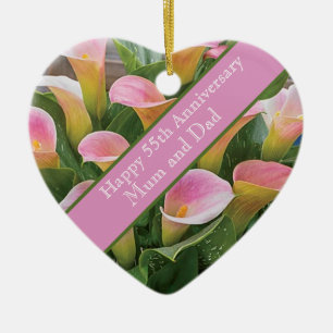 Ornamento De Cerâmica 55º aniversário do casamento Emerald