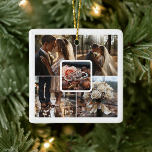 Ornamento De Cerâmica 5 Foto Collage Wedding