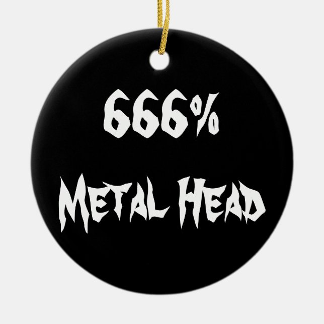 Ornamento De Cerâmica 666% Cabeça de metal (Frente)