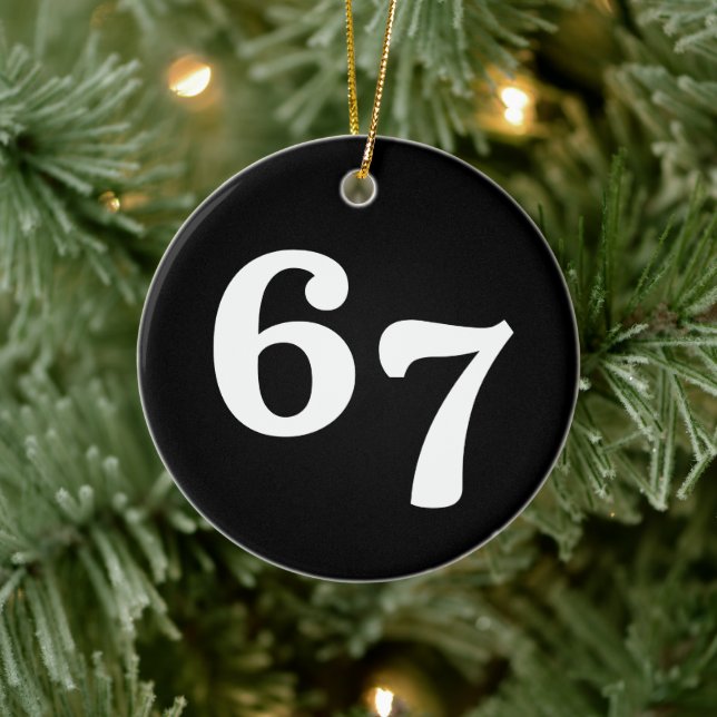 Ornamento De Cerâmica 67 Funny Gen Alpha Lingo (Árvore)