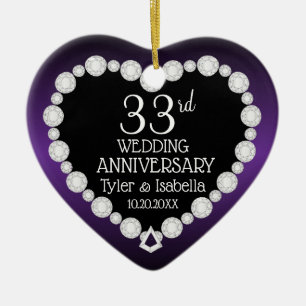 Ornamento De Cerâmica 6 / 33º / 47º aniversário   Roxo Ametista