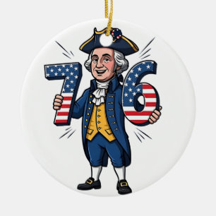 Ornamento De Cerâmica 6-7 7-6 George Washington Seis Sete Meme 67 Tendên