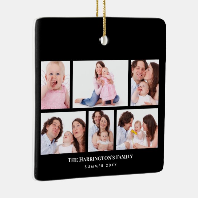 Ornamento De Cerâmica 6 Seções Fotografias Personalizadas Quadros Pretos (Direito )