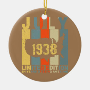 Ornamento De Cerâmica 84. º Aniversário Julho De 1938 84 Anos De Esforço