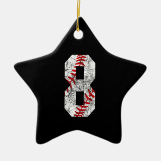 Ornamento De Cerâmica 8.º Aniversário do Baseball Grande Número Oito Ano