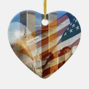 Ornamento De Cerâmica 911 torres da bandeira da águia