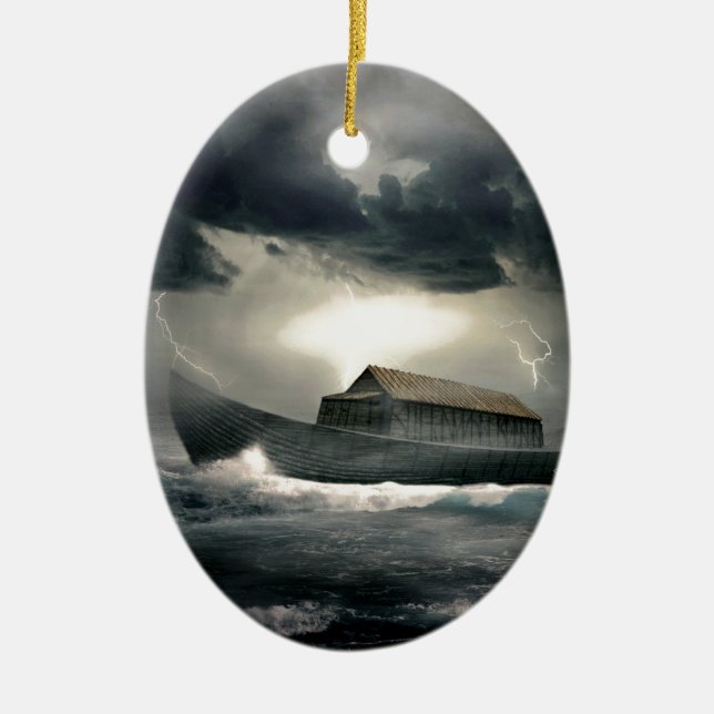 Ornamento De Cerâmica A arca de Noah (Frente)