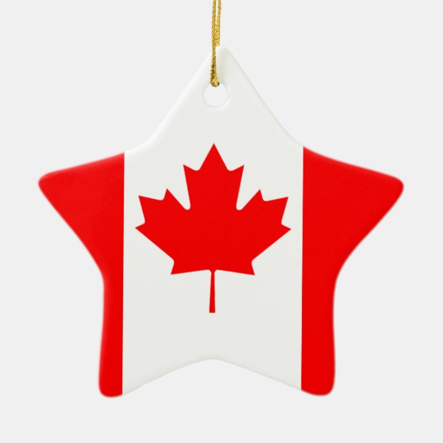 Ornamento De Cerâmica A bandeira canadense, Canadá (Frente)
