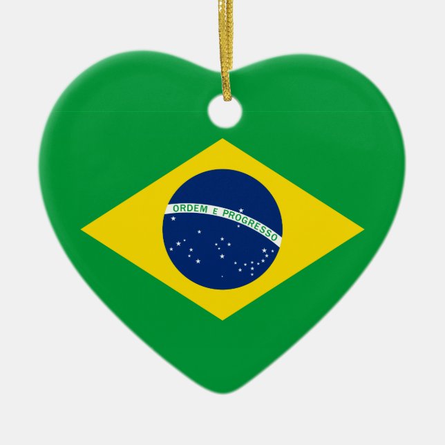 Ornamento De Cerâmica A bandeira de Brasil (Frente)