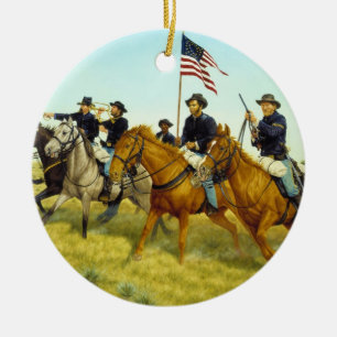 Ornamento De Cerâmica A Batalha de Prairie Dog Creek por Ralph Heinz